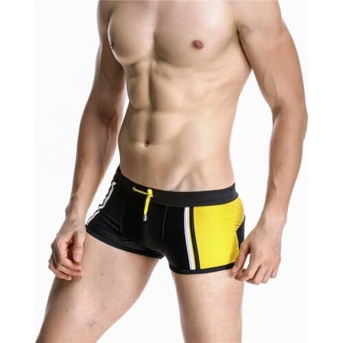 A131 SEOBEAN Men Sexy Swim Briefs Swim Wear Swimming Trunks Shorts Boxer Brief 4 Colors Men Swimwear Beach Wear Swimsuit Sunga