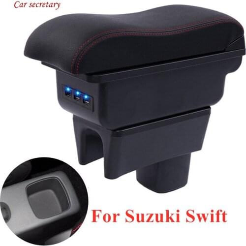 Car secretary For Suzuki Swift Handrail Center Center Console New Storage Box + Cup Holder Ashtray+ USB charging