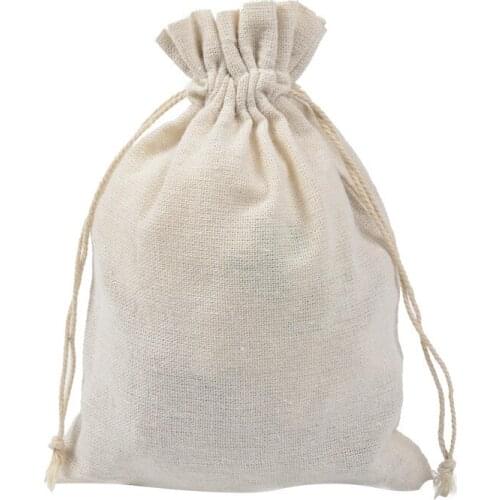 Ferimo 50pcs 15*20cm pure cloth bag sucker rope pocket high-end gifts environmental protection packaging cotton bag wholesale