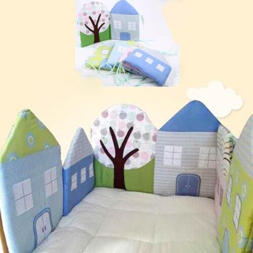 Baby House Shape Bumper Crib Breathable Cotton Liner Pillow Infant Cradle Pad Newborn Cot Safety Sleep Protector Bedding 30x30cm