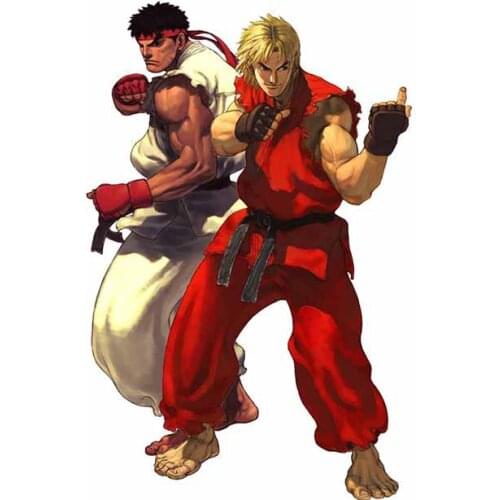 For Ryu and Ken Vinyl Car Stickers Personality Motorcycle Surfboard Window Trunk Decal for Vehicle 13cm X 8cm