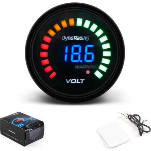 Dynoracing 2 inch 52mm 12V Car Digital Voltmeter LED Black Case 8-16V Volt Gauge Car Meter TT01456