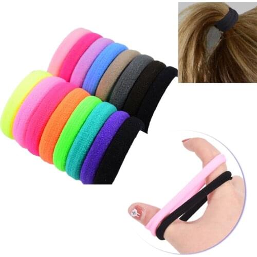 Wholesale 10 Pcs Mix Color Candy Colored Elastic Ponytail Holders Accessories Girl Women Rubber Bands Tie Gum