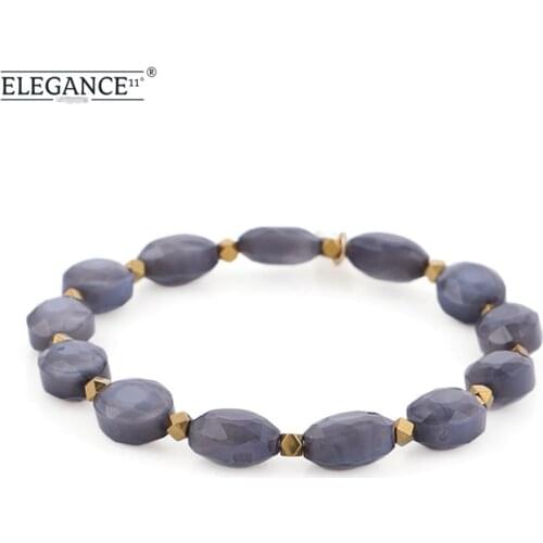Elegance Gray Beads Bracelet Faceted Crystal Oval Shape 5 Colors Adjustable for European American Style Women Jewelry Wholesale