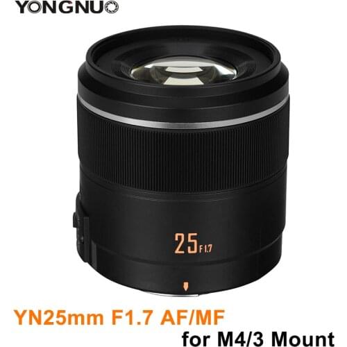 YONGNUO YN25mm F1.7 STM ASPH Fixed Focus Prime Lens AF MF 25mm F1.7 For M4/3 Mount Cameras Panasonic Olympus G95 GF9 GX9