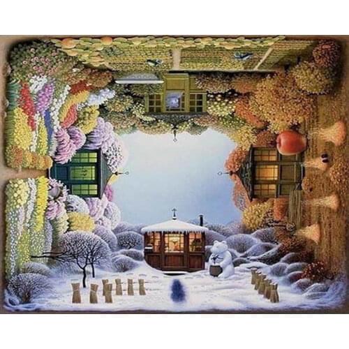 GATYZTORY Rotating seasons DIY Canvas Painting by Numbers abstract Oil paint by numbers Picture On Canvas For Wall Art Picture