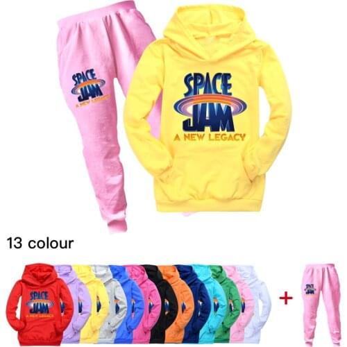 Clothing Sets Space Jam Boys Clothes Hoodies Boy Sweatshirt + Pants Suit Teens Kids Spring Clothes Childrens Clothing Sets