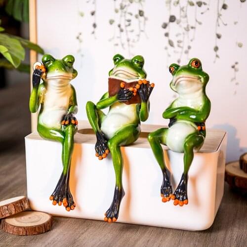 3D Creative Funny Bathtub Frog reading Cycling sleeping Frog Model Figurine Home Office Tabletop Decor Gift Birthday Present
