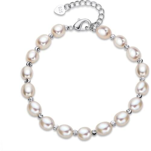 Lnngy 14K Gold Filled Bracelet New 4-5mm Natural Cultured Freshwater Twisted Pearls Fashion Bracelet Bangle Women Jewelry Gifts