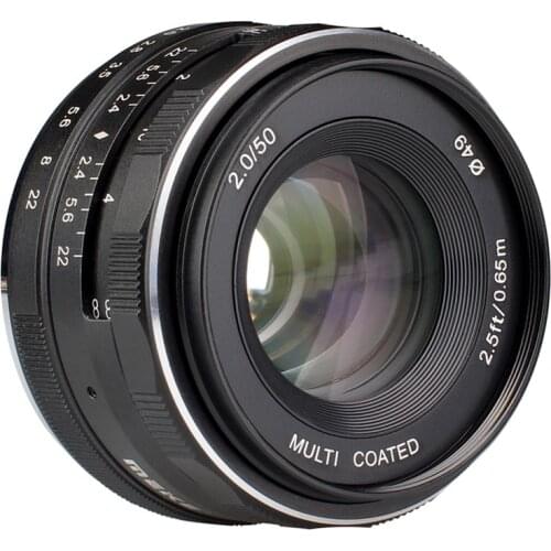 MEIKE 50mm F2.0 Large Aperture Standard Focal Len for Canon for Nikon Mirroless Camera Manual Len APS-C for Sony M43mount