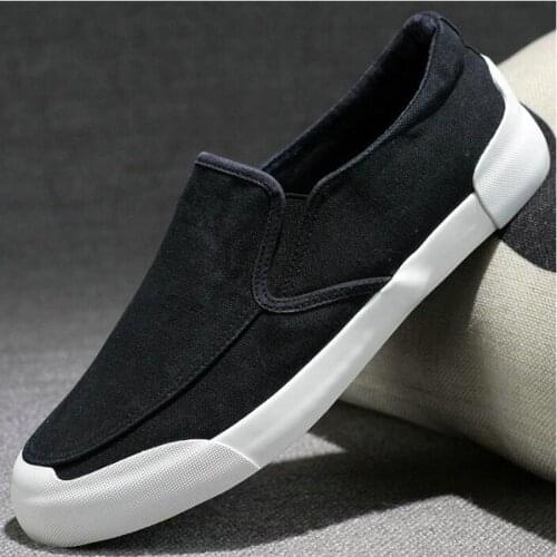Fashion New Canvas Driving Shoes Men Black khaki green Vulcanized Lazy Canvas Shoes Mens Designer Sneakers A31-04