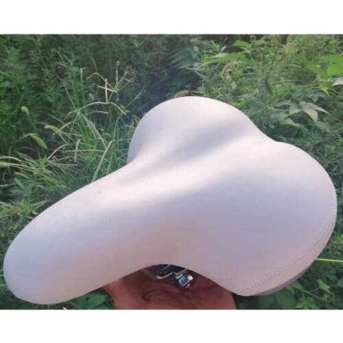 Soft Comfortable Leather Vintage White Style Saddle For Retro Bicycle City Bike Road MTB Fixed Gear Cycling Accessories
