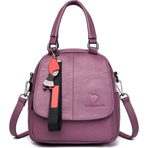 Shoulder Bag Travel Small Backpack Lady New 3 In 1 Anti Theft Women Leather Backpacks Purse Vintage Female