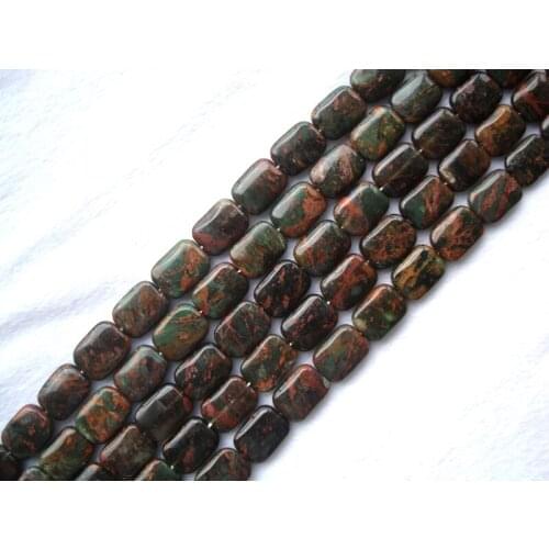 Natural Green Opal Flat Rectangle 15*20mm Loose Beads For Jewelry Making DIY Bracelet Necklace Earrings