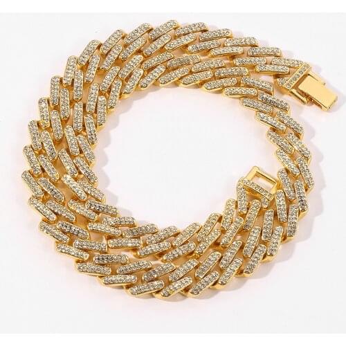 2020 Accessories New Mens Hip Hop Diamond Chain Bracelet European and American Fashion Cuban Chain Necklace