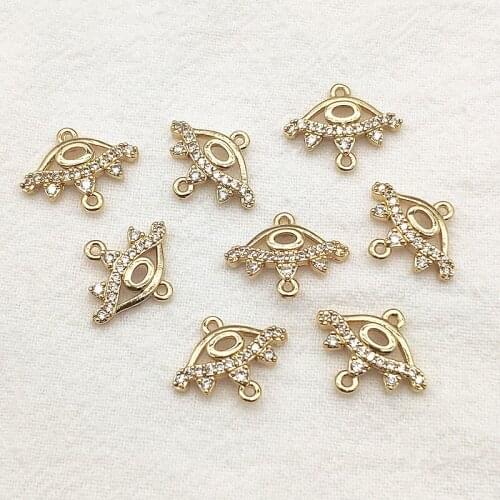 New arrival! 14x17mm 50pcs Cubic Zirconia Copper Connector for Handmade Necklace Earring DIY Parts Jewelry Findings & Components