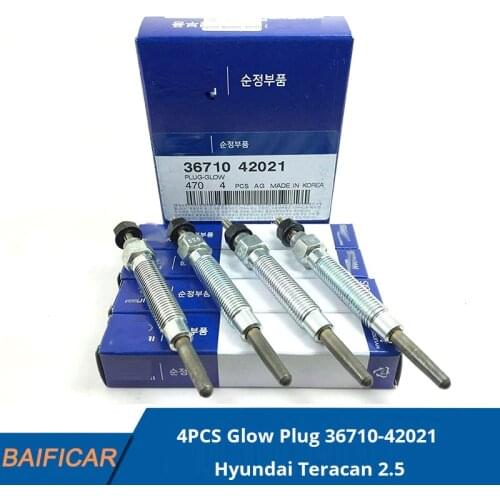 Baificar Brand New Genuine 4PCS Glow Plug OEM 36710-42021 For Hyundai Teracan 2.5