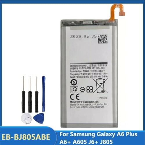Original Replacement Phone Battery EB-BJ805ABE For Samsung Galaxy A6 Plus A6+ A605 J6+ J805 Rechargeable Batteries 3500mAh