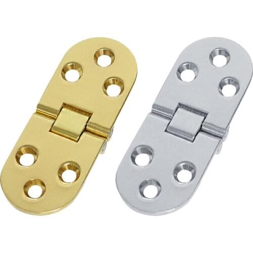 180 Degree Flip Foldable Screw Hole Hinge Semicircle Flat Flush Cabinet Repair Plate Furniture Door Window Installation Accessor