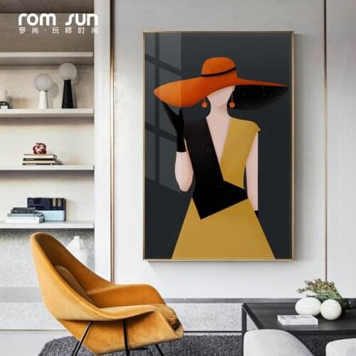 Modern Woman Abstract Canvas Painting Sun Moon Abstract Wall Art Poster Print Nordic Wall Pictures for Living Room Home Decor