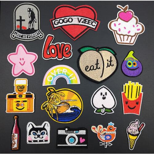 Fashion Colorful Embroidery Patches For Clothes DIY Iron On Patch Stickers T-shirt Jeans Coat Backpack Appliques