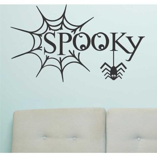 Halloween Decorate Spooky Spider Web Celebrate Holiday Design Bedroom Door Wallpaper Kids Gift Decals Vinyl Stickers Decor S-179