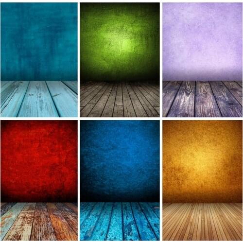 Vintage Gradient Solid Color Photography Backdrops Props Brick Wall Wooden Floor Baby Portrait Photo Backgrounds 210125MB-38