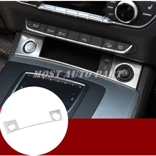 Stainless Steel Inner Center Console Engine Start Stop Button Cover Trim For Audi Q5 2017-2021 1pcs Car Decoration