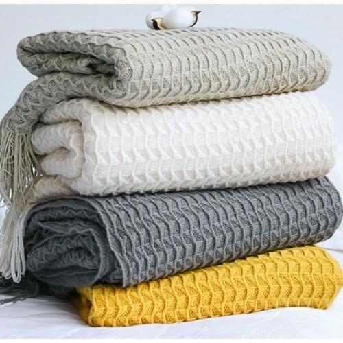 Nordic Knitted Blanket Sofa Throw Blankets Plaid on the Bed Sofa Travel TV Office Nap Air Condition Soft Blanket Bedspread Manta