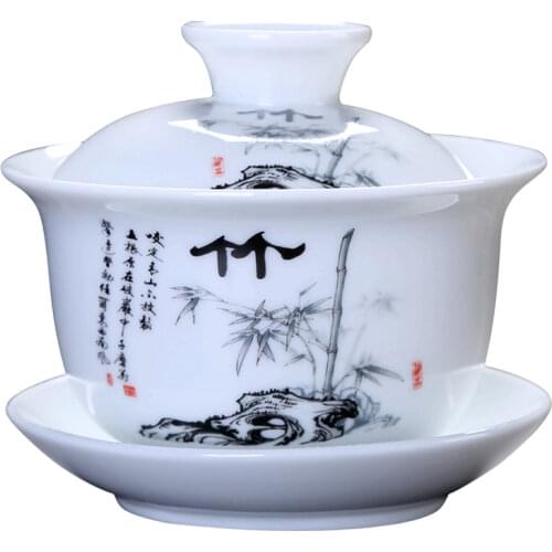 NEWYEARNEW 1piece Ceramic Tea Tureen Cup Chinese Style High Quality Tableware Set Accessories Business Gift