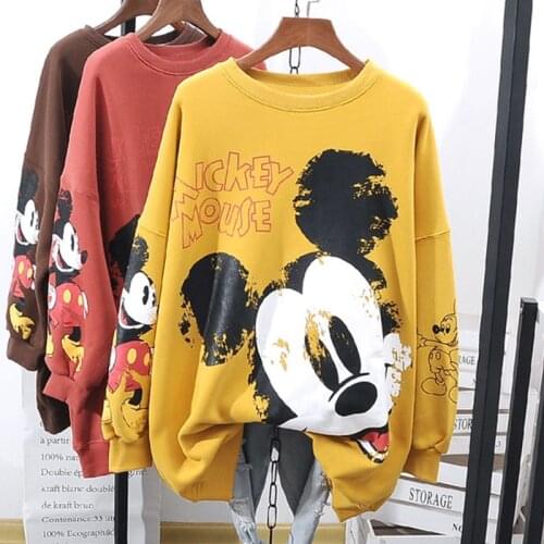 Disney Mickey Mouse Sweatshirts Women Clothing Tops Cartoon Long Sleeve Clothes Streetwear Women Spring Autumn Thin Lady Jacket