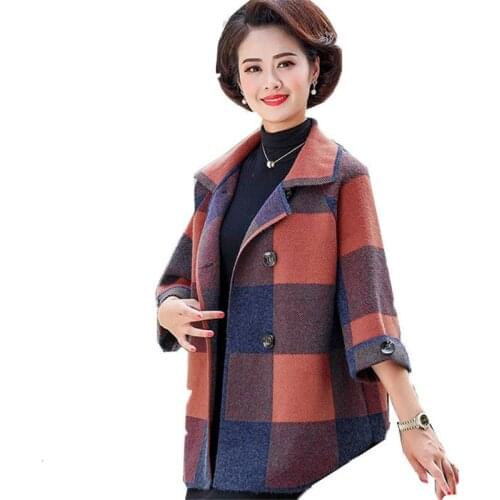 Female Jumper Lady Office Outerwear Middle-Aged Elderly Suits Mothers Spring Autumn Jacket Tops 2021 New Ladies Jacket Sets 3XL