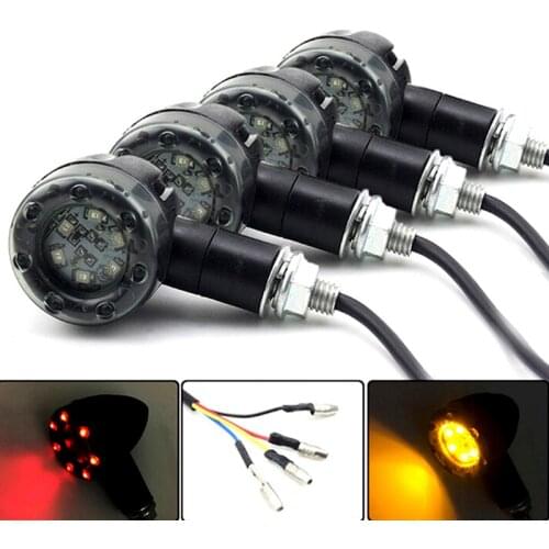1PC Motorcycle Bike LED Amber+red Turn Signal Blinker Light Indicator Bulbs 7.5*6*3.5cm