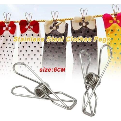 1pcs Stainless Steel Clothes Pegs High Quality Hanging Clips Pin Laundry Windproof Clamp Clothespins 3