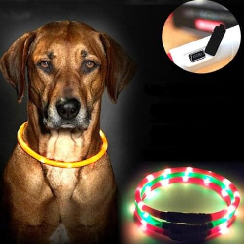 100pcs/lot Fast shipping Dog Collars USB luminous pet collar led light USB charging dog collar Flash Collar Pet supplies