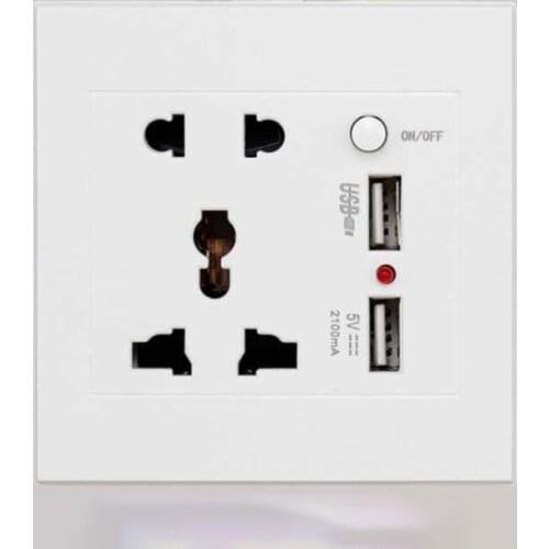 2.1A 5V Dual USB Ports Universal Standard Socket Home Wall Electrical Charger Double Socket Outlets For Charging