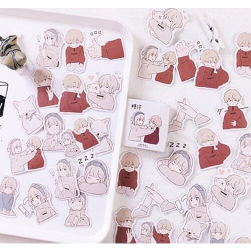 45pcs/pack Love You Overture Stickers Pack Girl boy Scrapbooking Card DIY Dairy Letter Album Stick Label Decoration