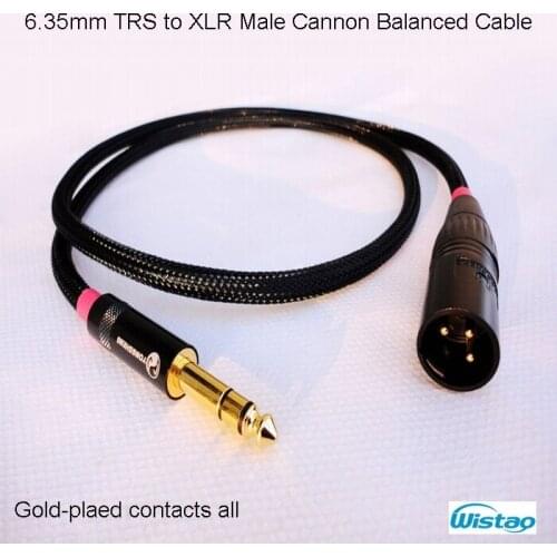 6.35mm TRS to XLR TRS Male Cannon Balanced Cable Gold-plated Contacts HIFI Audio Choseal 4N OFC Cable Black Free Shipping