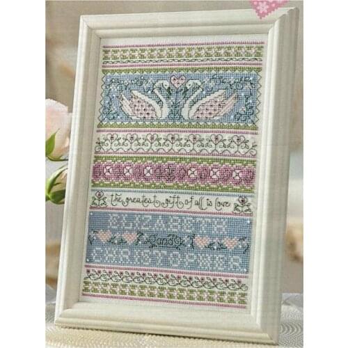 FREE delivery hot selling Top Quality counted cross stitch kit swan love, the greatest gift of all is love