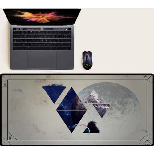 XGZ Space Nebula White Landscape Large Mouse Pad Game Starry Sky Mouse Pad Non-slip Black Seam Office Computer Carpet Table Mat