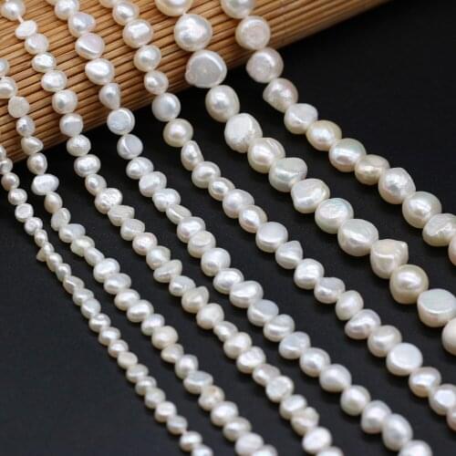 Natural White AA Freshwater Pearl Beads Glossy Punch Pearl Beads for Jewelry Making DIY Necklace Accessories 5-10mm Wholesale