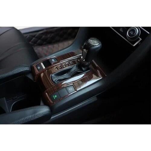 For Honda Civic 2016 1 Set ABS Car Gear Shift Knob Sticker Panel Cover Trim Moldings Car Styling Accessories