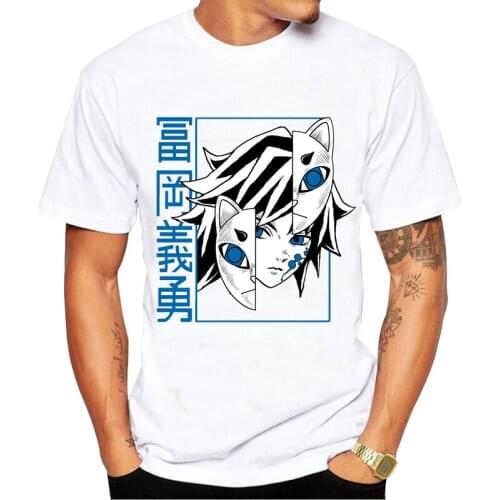 Fashion print Anime Demon Slayer Kimetsu No Yaiba T-shirt Mens Casual Short Sleeve T Shirt Harajuku Streetwea