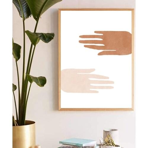 Hands of Love illustration Drawing Art Print Modern Minimalist Poster Wall Art Canvas Painting Valentines Day Gift Bedroom Decor