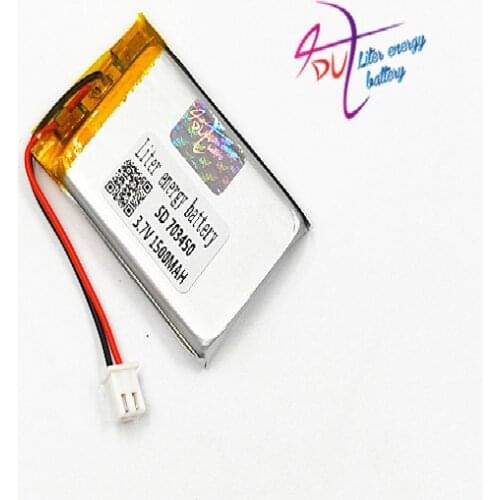 JST XH 2.54mm 703450 3.7V 1500MAH 703448 Lithium Polymer LiPo Rechargeable Battery For Mp3 headphone PAD DVD bluetooth camera