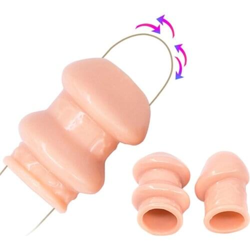 Foreskin Correction Penis Sleeve Two Sizes Delay Ejaculation Screw Shape Penis Ring Cock Ring Sex Toys For Men Cock Rings
