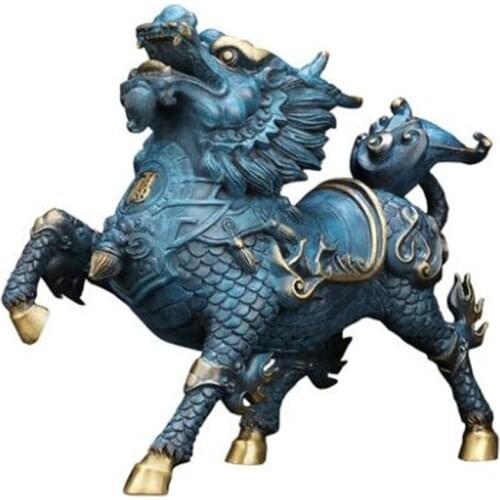 Copper Kirin dragon statue placed pieces of Feng Shui home decoration hotel office family decoration accessories home decor