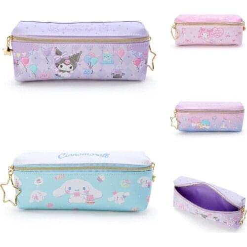 Cute Melody Kuromi Cinnamorolls Pencil Case School class fountain pen zipper bag anime peripheral for children fine gift
