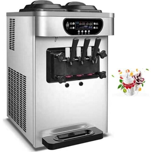 Desktop Soft Ice Cream Machine For Cafe Bars Restaurant Ice Cream Makers Stainless Steel Sundae Ice Cream Vending Machine