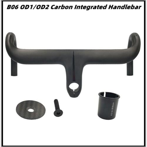 New six generation carbon fiber Exotropism handlebar 28.6mm/31.8mm integrated bicycle carbon strip road bicycle handle matte